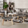 Bowery Hill Modern Chic Metal Tray-Top Coffee Table in Gray Finish