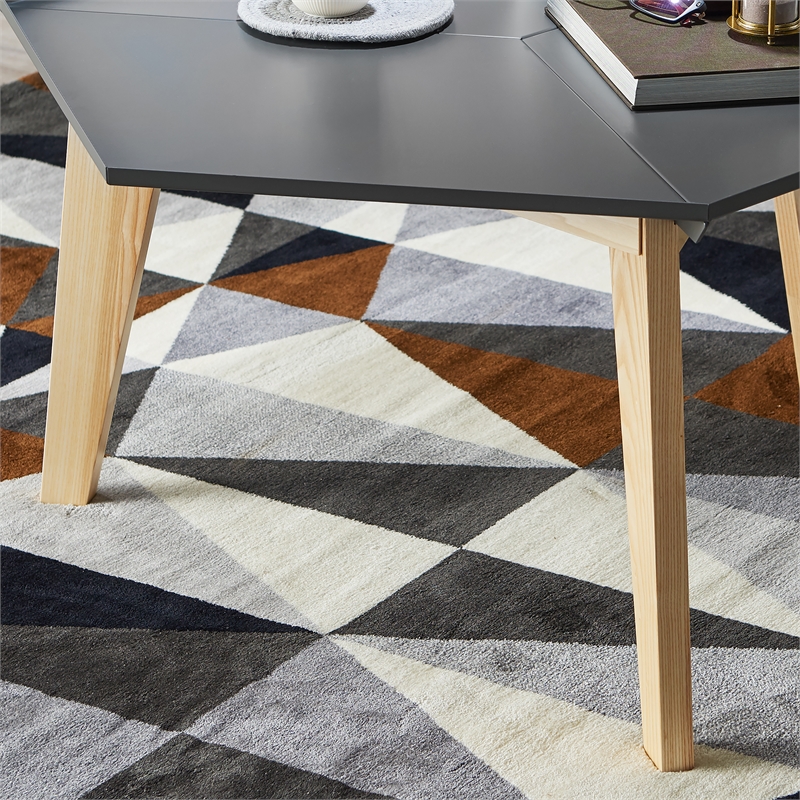 Bowery Hill Modern Chic Metal Tray-Top Coffee Table in Gray Finish