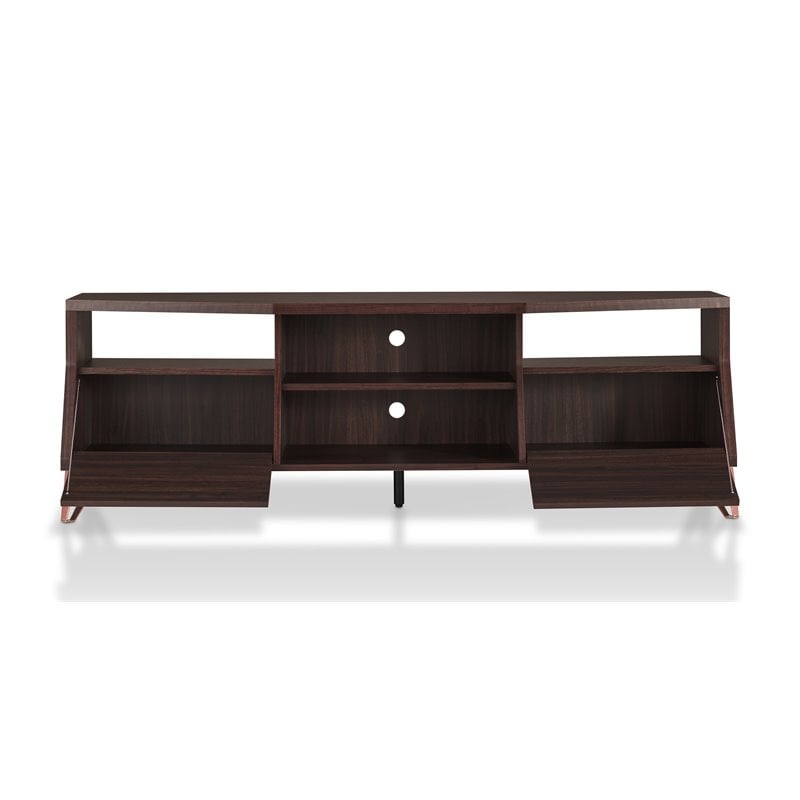 Bowery Hill Modern Wood Storage 62-Inch TV Stand in Wenge