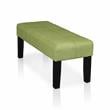 Bowery Hill Contemporary Fabric Accent Bench in Green Finish