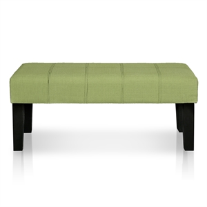 Bowery Hill Contemporary Fabric Accent Bench in Green Finish