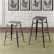 Bowery Hill 30-Inch Metal Bar Stool in Gray Gunmetal (Set of 2)