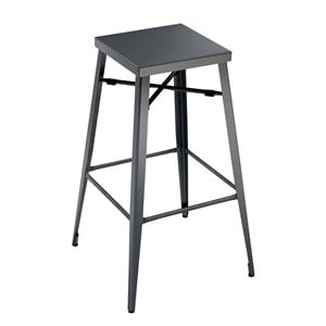 Bowery Hill 30-Inch Metal Bar Stool in Gray Gunmetal (Set of 2)