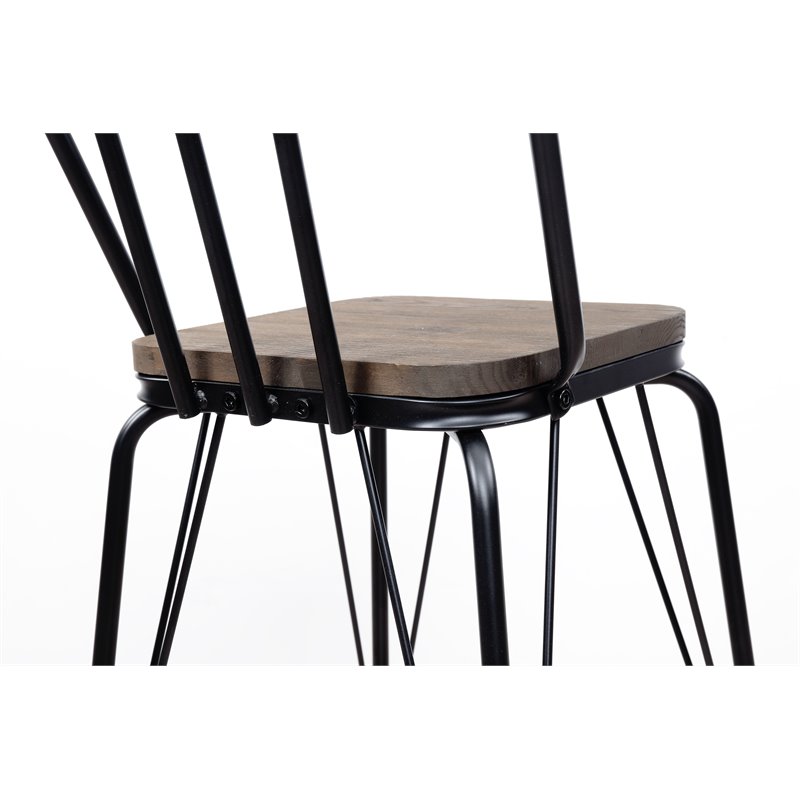 Bowery Hill Metal Windsor Bar Stool in Black (Set of 2) Finish