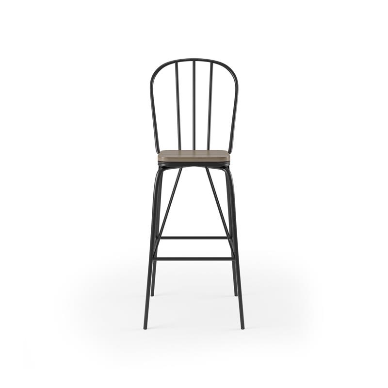 Bowery Hill Metal Windsor Bar Stool in Black (Set of 2) Finish