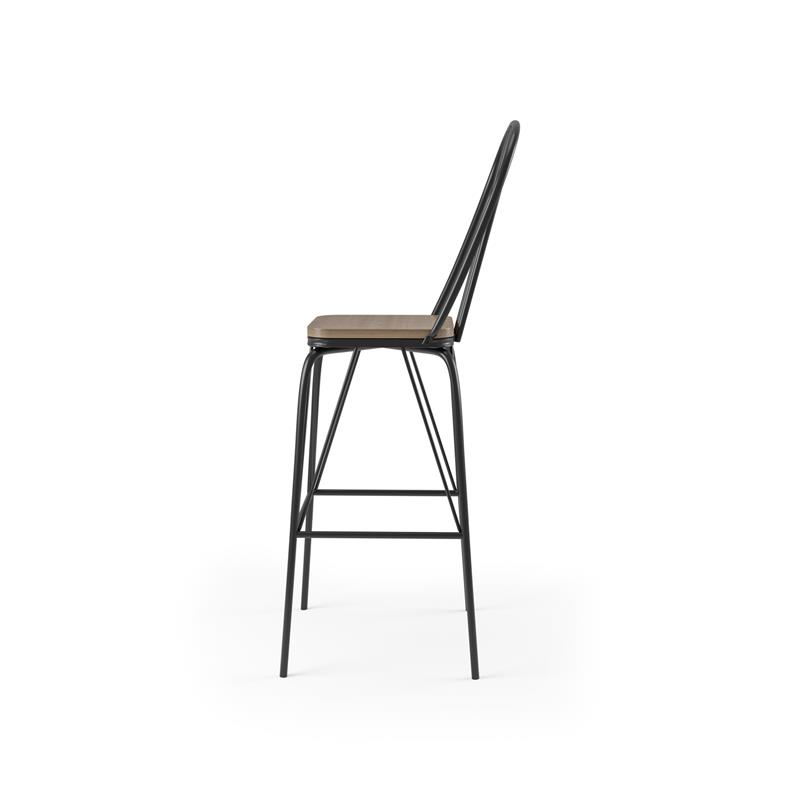 Bowery Hill Metal Windsor Bar Stool in Black (Set of 2) Finish