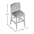Bowery Hill Rustic Fabric Bar Stool in Light Gray (Set of 2)