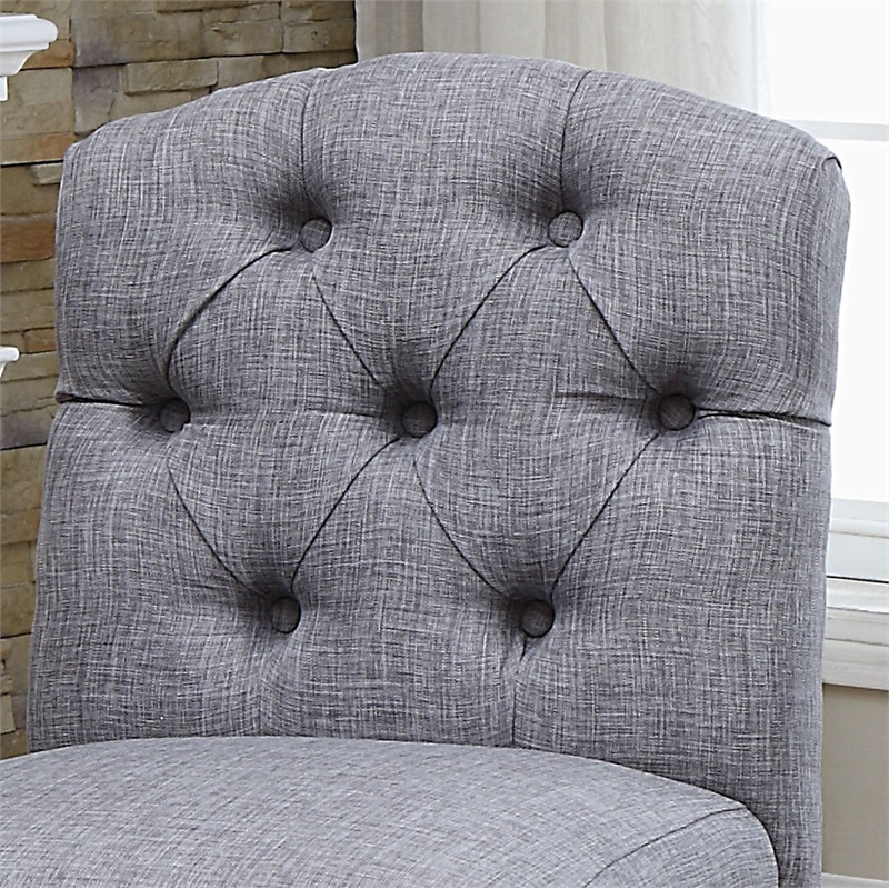 Bowery Hill Rustic Fabric Bar Stool in Light Gray (Set of 2)