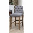 Bowery Hill Rustic Fabric Bar Stool in Light Gray (Set of 2)