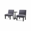 Bowery Hill Wood 3-Piece Accent Table and Chair Set in Gray Finish