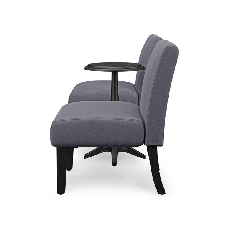 Bowery Hill Wood 3-Piece Accent Table and Chair Set in Gray Finish