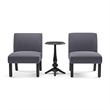 Bowery Hill Wood 3-Piece Accent Table and Chair Set in Gray Finish