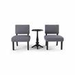 Bowery Hill Wood 3-Piece Accent Table and Chair Set in Gray Finish