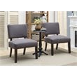 Bowery Hill Wood 3-Piece Accent Table and Chair Set in Gray Finish