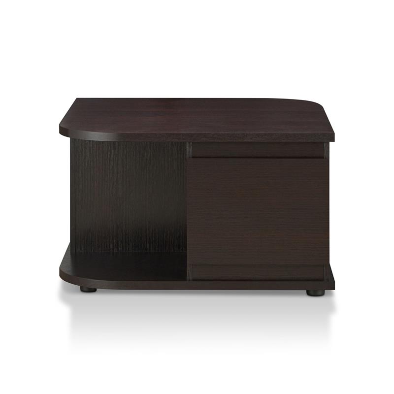 Bowery Hill Modern Wood Storage Coffee Table in Cappuccino Finish