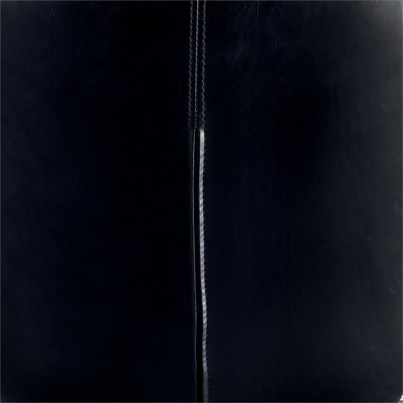 Bowery Hill Faux Leather Upholstered Accent Chair in Black Finish