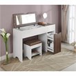 Bowery Hill Contemporary Wood Flip-Top Vanity Table Set in Walnut