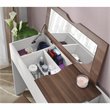 Bowery Hill Contemporary Wood Flip-Top Vanity Table Set in Walnut