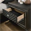 Bowery Hill 2-Drawer Modern Wood Nightstand in Metallic Gray