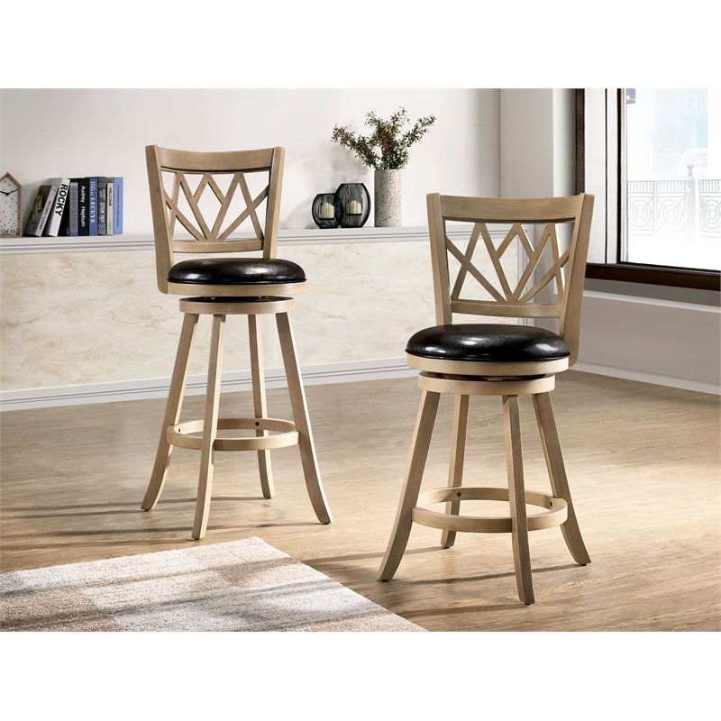 Bowery Hill Modern Wood 29-Inch Swivel Bar Stool in Maple