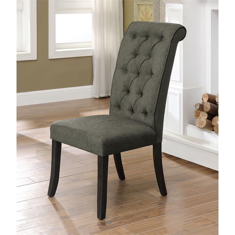 Bowery Hill Rustic Wood 5-Piece Dining Table Set in Gray Finish