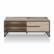 Bowery Hill Modern Wood Storage Coffee Table in Natural Oak Finish
