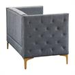 Bowery Hill Modern Fabric Tufted Loveseat with Pocket Coil Cushions in Gray