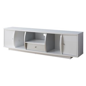 Bowery Hill Contemporary Wood 72-Inch TV Stand in Glossy White