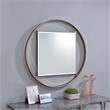 Bowery Hill Metal Frame Beveled Wall Mirror in Gold Champagne