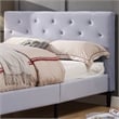 Bowery Hill Transitional Fabric Button Tufted Queen Platform Bed in Gray