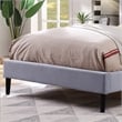 Bowery Hill Transitional Fabric Button Tufted Queen Platform Bed in Gray