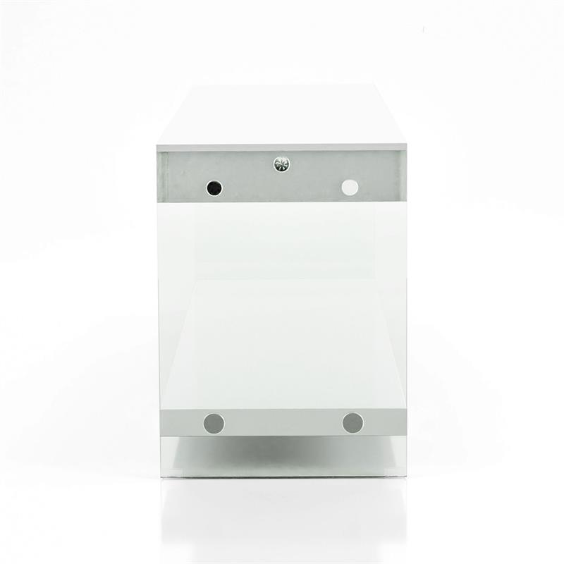 Bowery Hill Modern Glass Top 70-inch TV Stand in White Finish