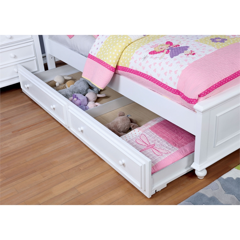 Bowery Hill Traditional Solid Wood/Wood Veneer/MDF Trundle Unit in White