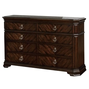 Bowery Hill Traditional Wood 8-Drawer Dresser in Espresso Finish