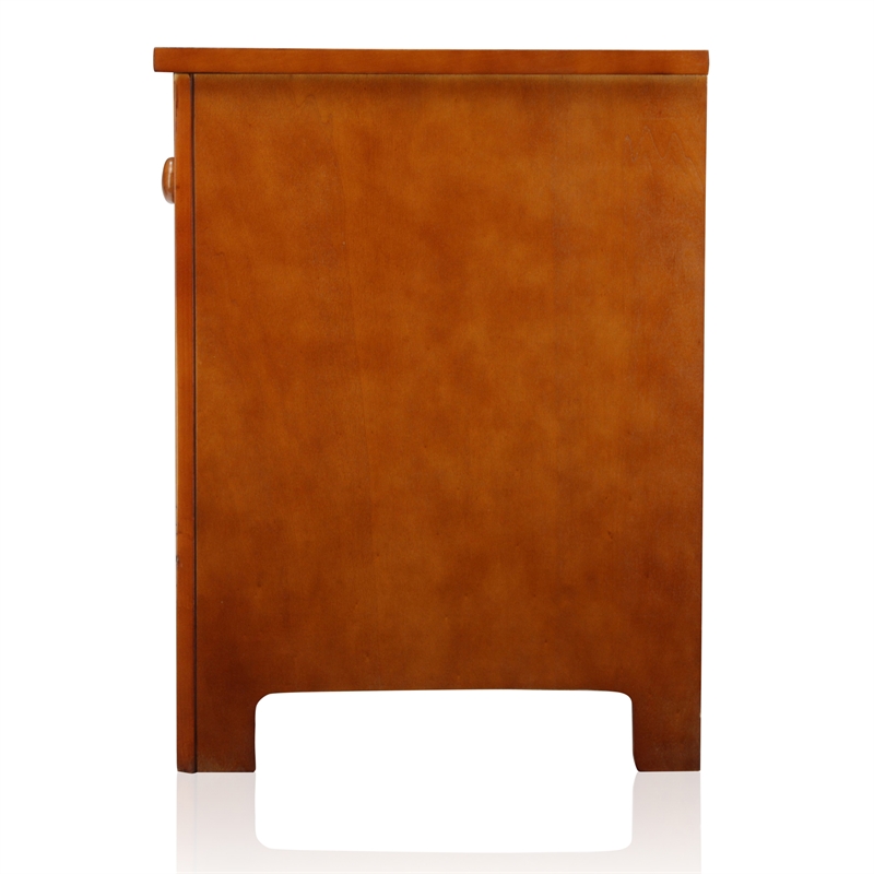 Bowery Hill Modern Solid Wood 1-Drawer Nightstand in Oak Finish