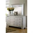 Bowery Hill 9-Drawer Contemporary Solid Wood Dresser in Silver