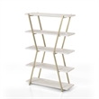 Bowery Hill Modern Metal 4-Shelf Bookcase in Gold Champagne Finish