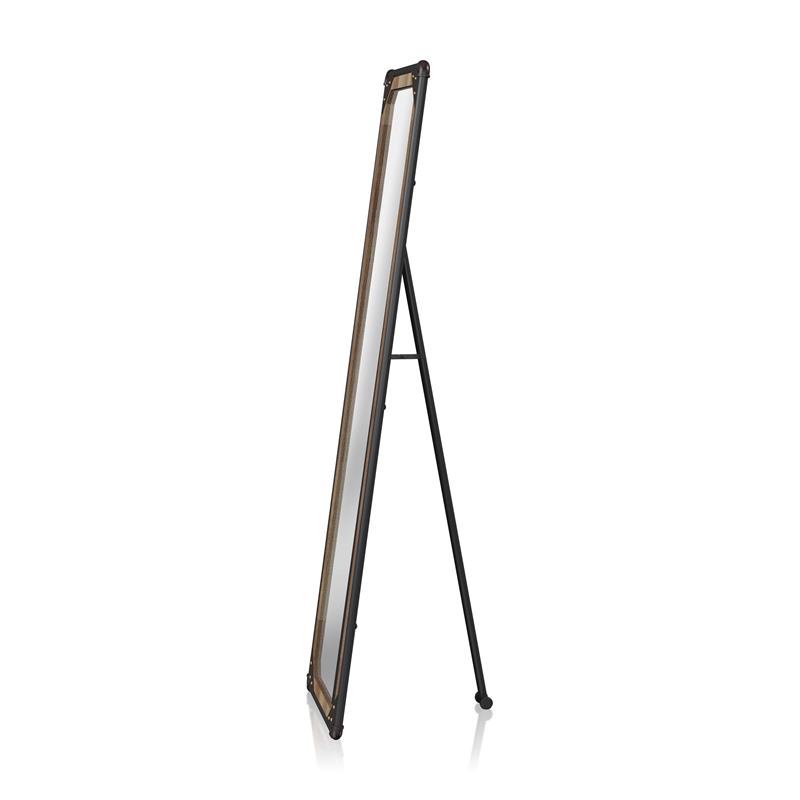 Bowery Hill Steel Sand Black Standing Mirror Rectangular 20
