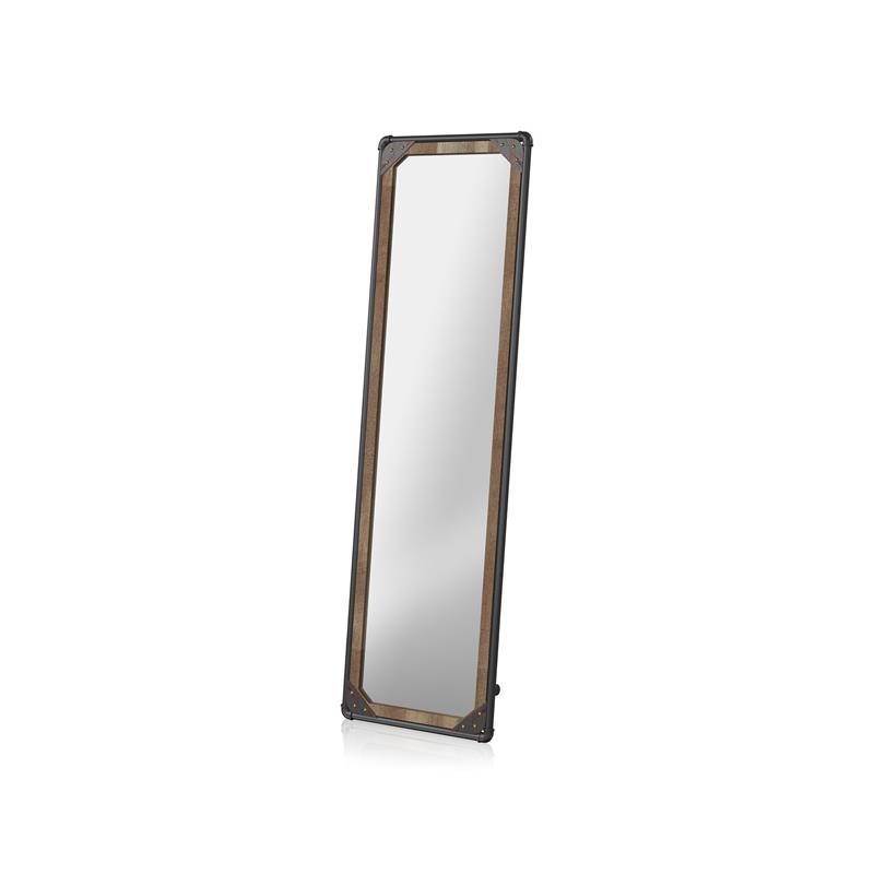 Bowery Hill Steel Sand Black Standing Mirror Rectangular 20