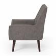 Bowery Hill Mid-Century Fabric Tufted Accent Chair in Brown Finish
