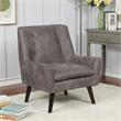 Bowery Hill Mid-Century Fabric Tufted Accent Chair in Brown Finish