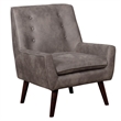 Bowery Hill Mid-Century Fabric Tufted Accent Chair in Brown Finish