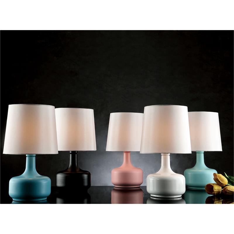 Bowery Hill Modern / Contemporary Metal Base Table Lamp in Teal Finish