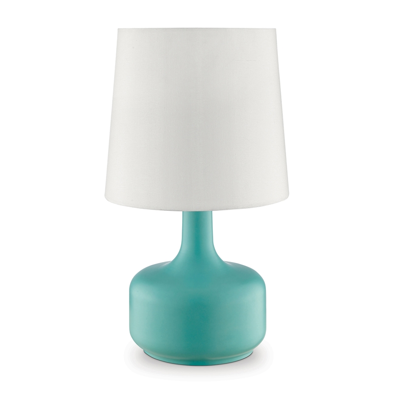 Bowery Hill Modern / Contemporary Metal Base Table Lamp in Teal Finish