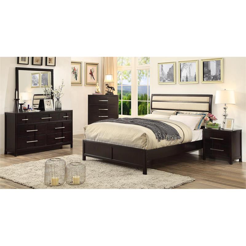 Bowery Hill 2 Drawers Transitional Solid Wood Nightstand in Espresso