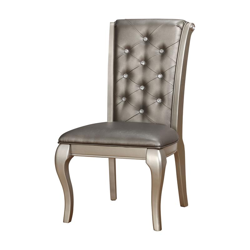 Bowery Hill Transitional Wood 9-Piece Dining Set in Champagne