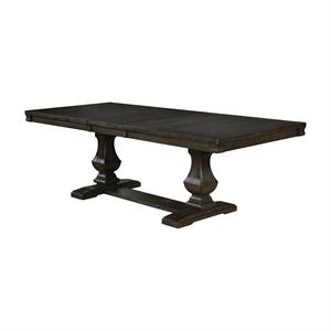 Bowery Hill Solid Wood Expandable Dining Table in Espresso Finish