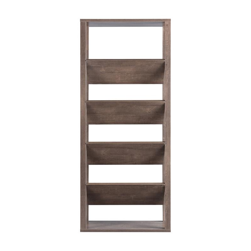 Bowery Hill Wood 5-Shelf 71-Inch Etagere Bookcase in Walnut