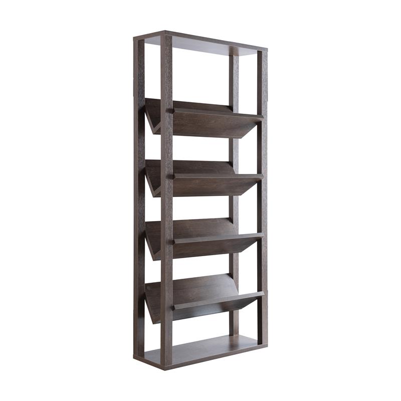 Bowery Hill Wood 5-Shelf 71-Inch Etagere Bookcase in Walnut