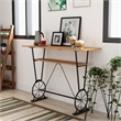 Bowery Hill 1-Shelf Rectangle Contemporary Metal Bar Table in Oak